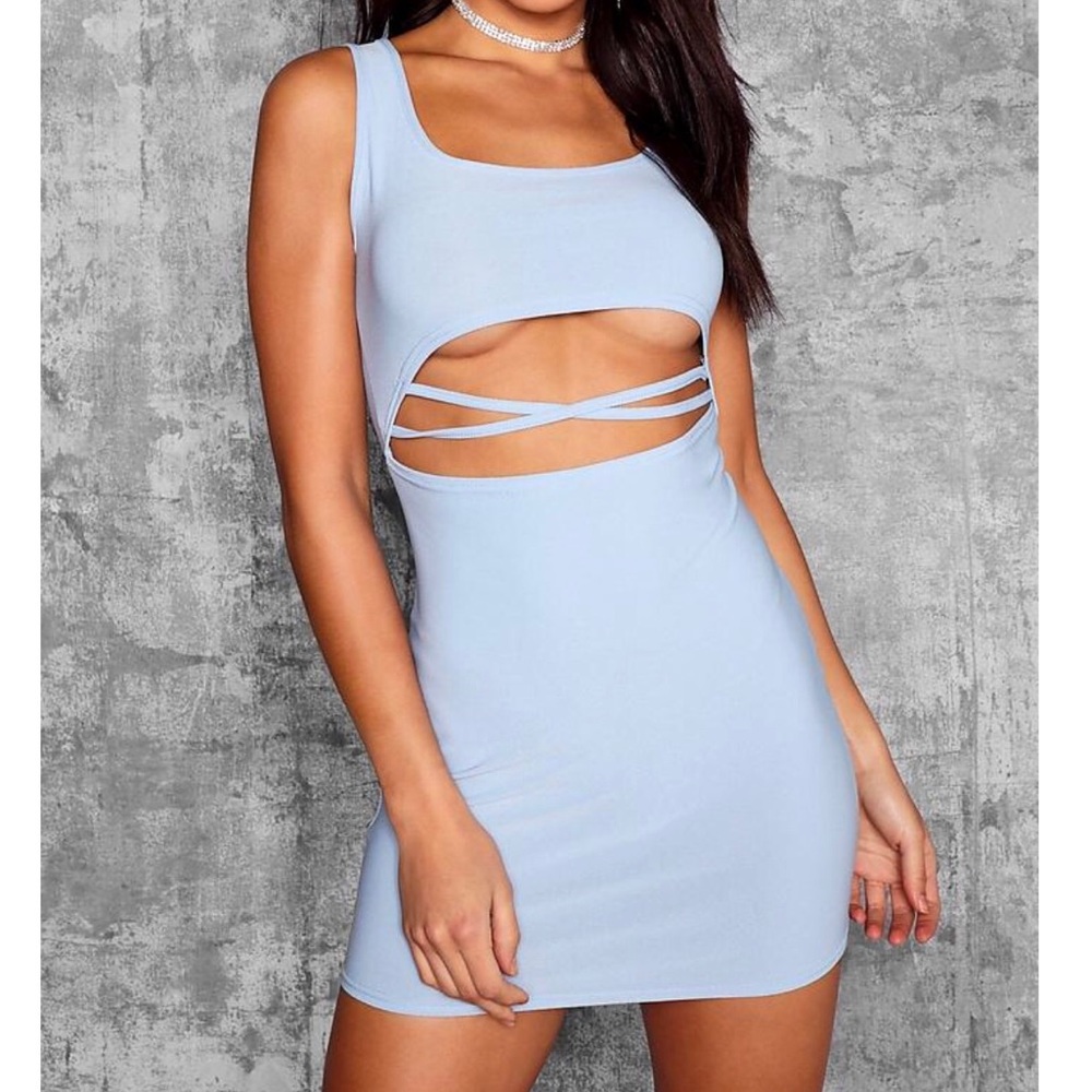 Baby blue mini formal dress